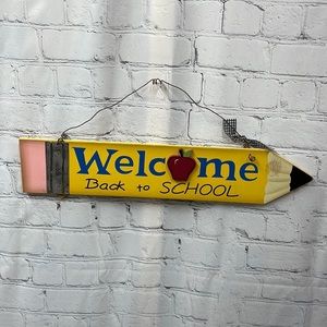 Welcome Back to school pencil door hanging